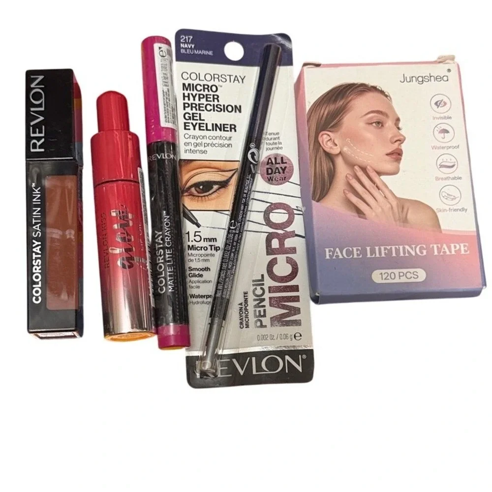 5 Pcs‎ Revlon Liquid Lipsticks and Lip Oil Bundle Eyeliner Face Lift